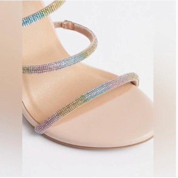 Size 8.5 - TORRID - Lace Up Rainbow Embroidered Heel Sandal Wide Width NEW - Picture 3 of 7